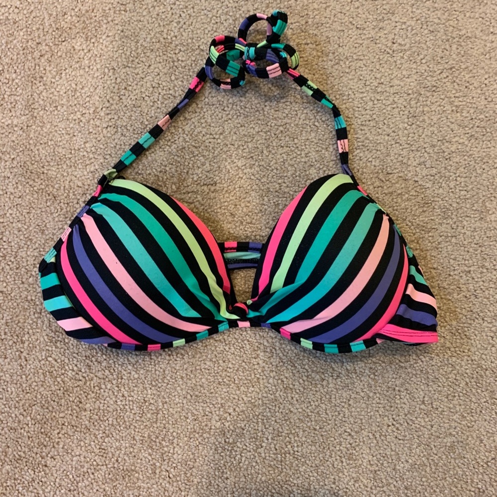California Waves Striped Bikini Top